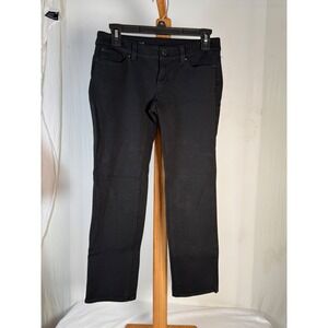 Ann Taylor Black Straight Leg Pants Womens 2P Petite Stretch Five Pocket